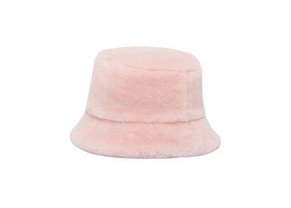 Prada Shearling Bucket Hat Orchid Pink