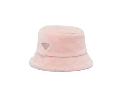 Prada Shearling Bucket Hat Orchid Pink