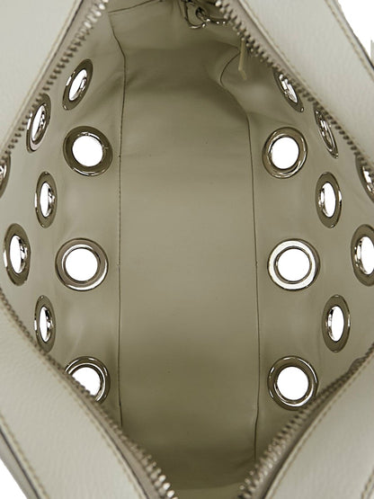 Prada Grommet Shoulder Bag Vitello Daino White
