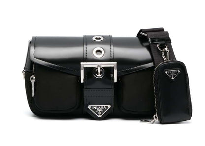 Prada Small Pocket Shoulder Bag Black