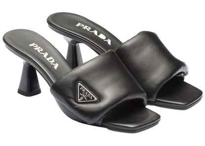 Prada Soft Padded 65mm Sandals Black Nappa Leather