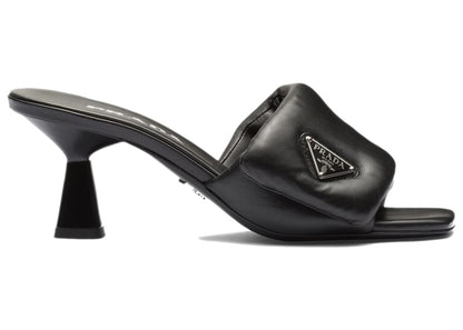 Prada Soft Padded 65mm Sandals Black Nappa Leather
