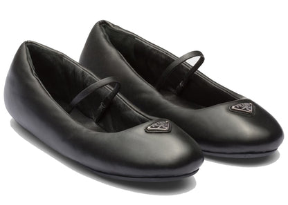 Prada Soft Padded Ballerinas Flats Black Nappa Leather