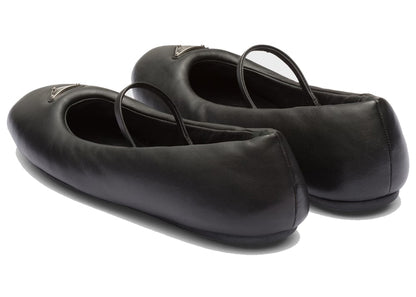 Prada Soft Padded Ballerinas Flats Black Nappa Leather