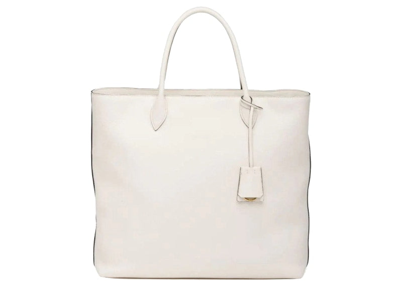 Prada Square Shopping Bag Large White/Beige
