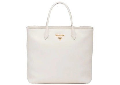 Prada Square Shopping Bag Large White/Beige