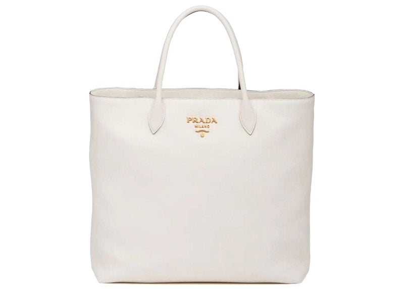 Prada Square Shopping Bag Large White/Beige