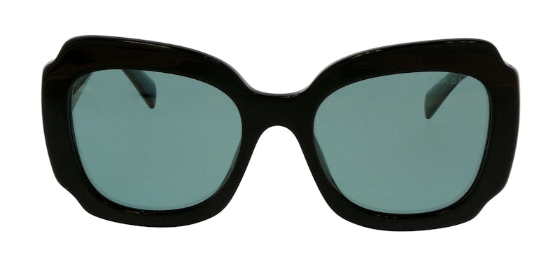 Prada Square Sunglasses Black/Azure Mirrored Internal Silver (0PR 16YS 1AB08Q)