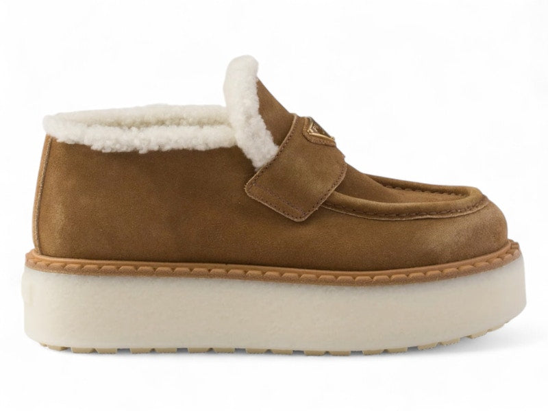 Prada Suede Platform Loafers Cinnamon (Women's)