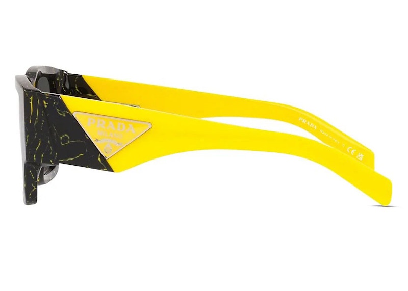 Prada Sunglasses PR 10ZS Black Marble/Yellow (PR10ZS-19D5S0-54)
