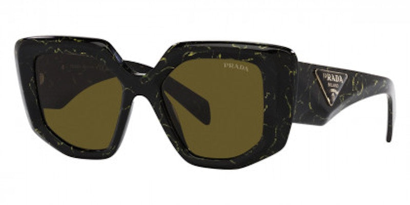 Prada Sunglasses PR 14ZSF Black/Yellow Marble/Dark Brown (PR14ZSF-19D01T-52)