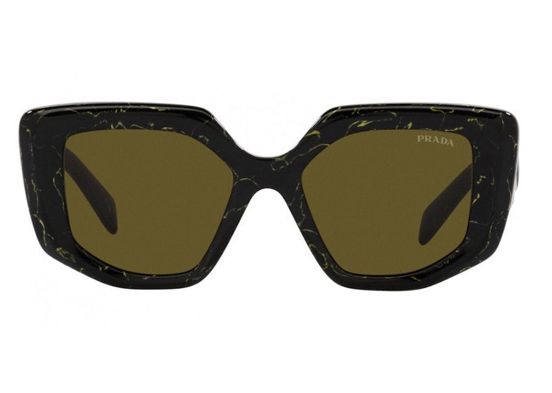 Prada Sunglasses PR 14ZSF Black/Yellow Marble/Dark Brown (PR14ZSF-19D01T-52)