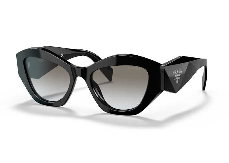 Prada Symbole Logo Irregular Sunglasses Black/Silver (SPR07Y 1AB-0A7)