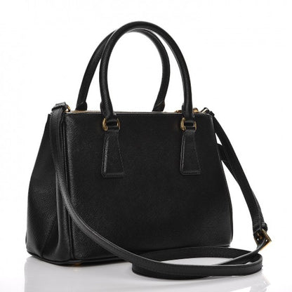Prada Galleria Double Zip Tote Saffiano Mini Nero Black