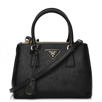 Prada Galleria Double Zip Tote Saffiano Mini Nero Black