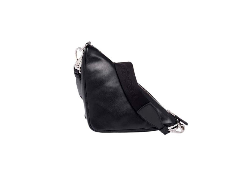Prada Triangle Leather Shoulder Bag Black