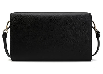 Prada Triangle Logo Strap Wallet Black