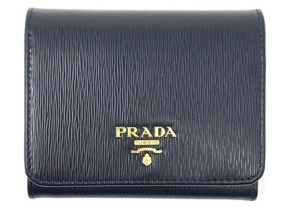 Prada Vitello Move Compact Wallet Black