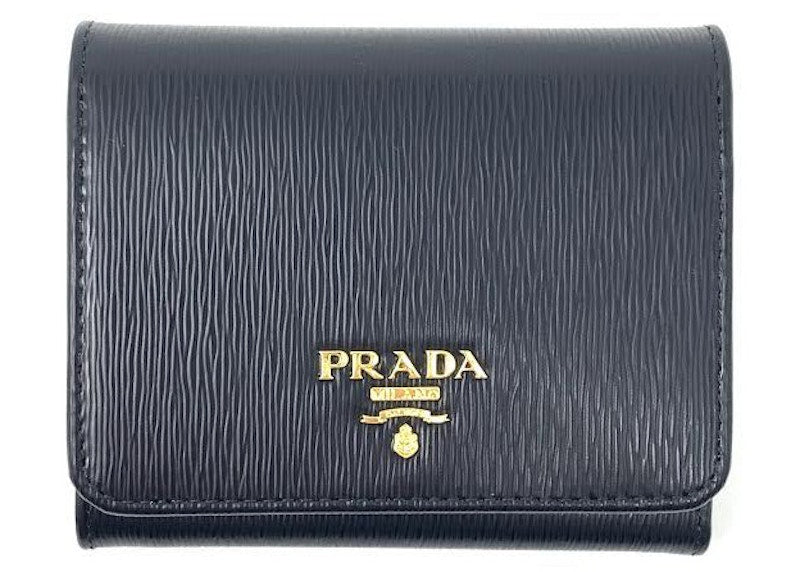Prada Vitello Move Compact Wallet Black
