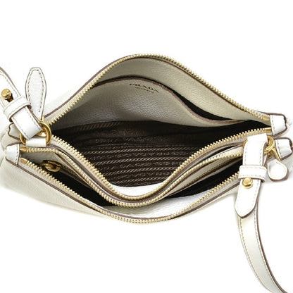 Prada Vitello Phenix Double Zip Crossbody Bianco White