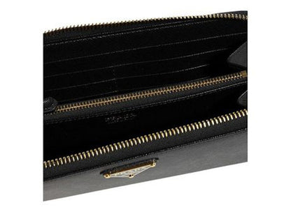 Prada Zip Around Wallet Large Black