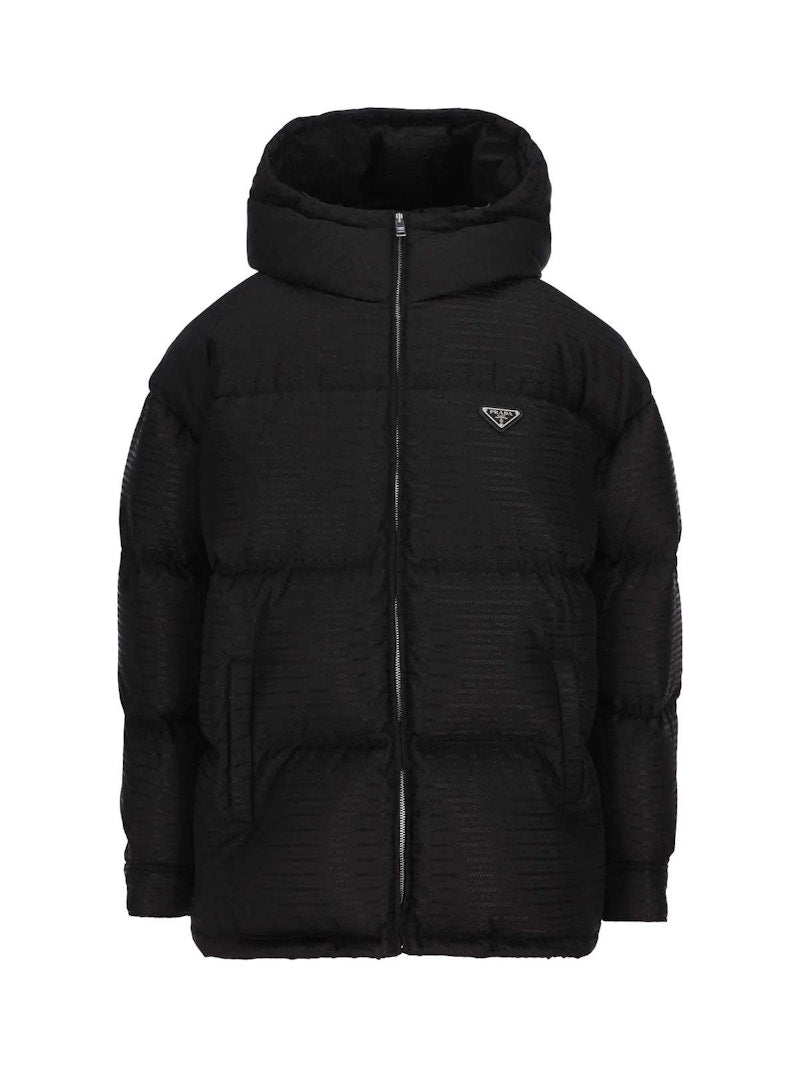 Prada Zip-Up Padded Jacket Black