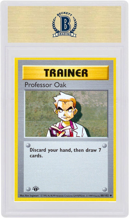 Professor Oak 1999 Pokemon TCG Base Set 1st Edition #88/102 (PSA or BGS Graded)