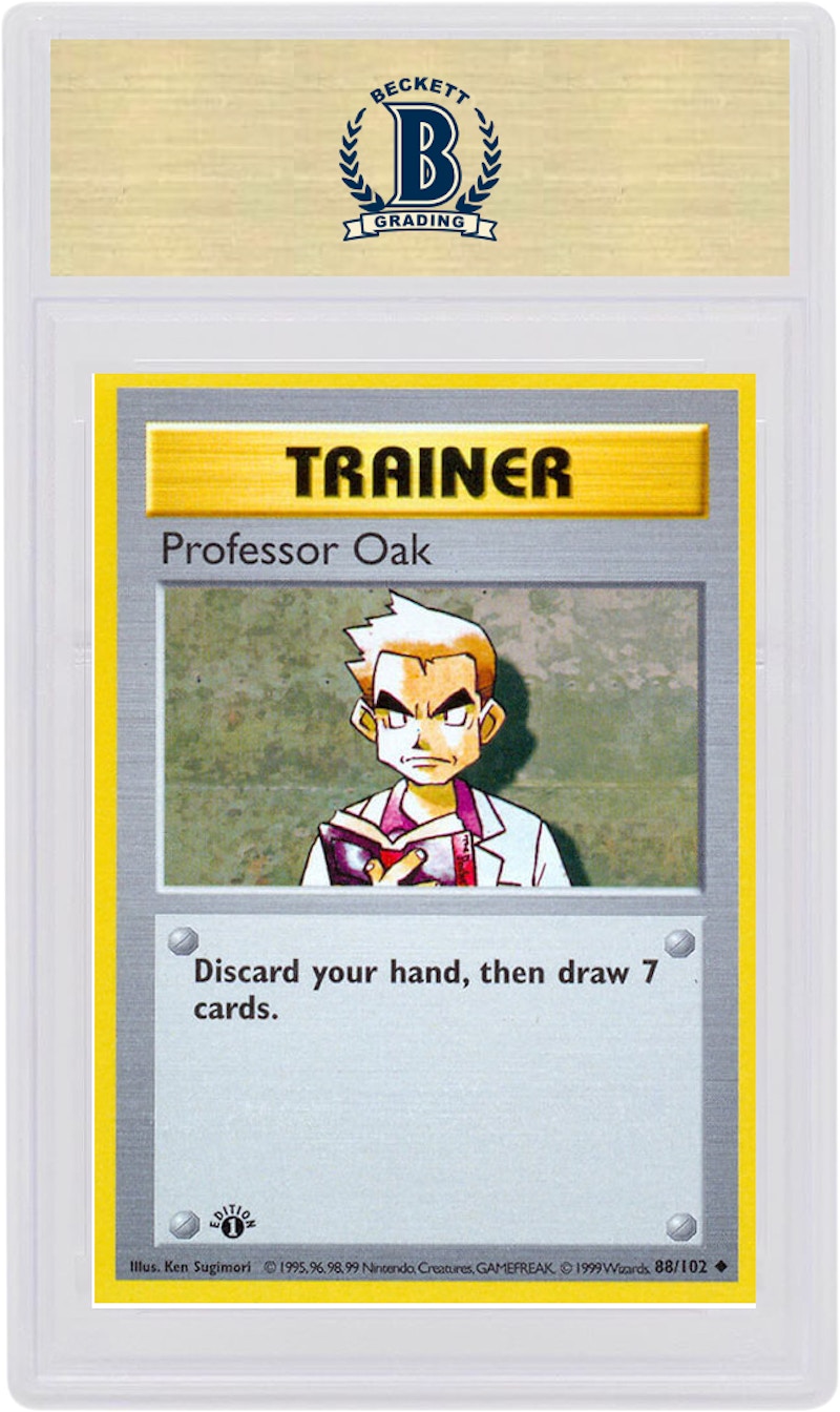 Professor Oak 1999 Pokemon TCG Base Set 1st Edition #88/102 (PSA or BGS Graded)