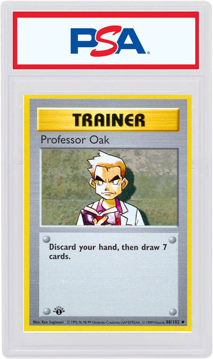 Professor Oak 1999 Pokemon TCG Base Set 1st Edition #88/102 (PSA or BGS Graded)