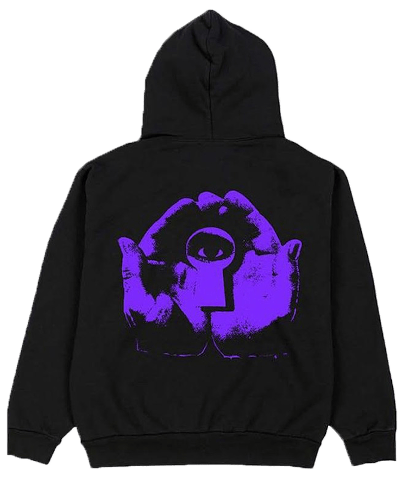 Psychworld Purple Logo Hoodie Black