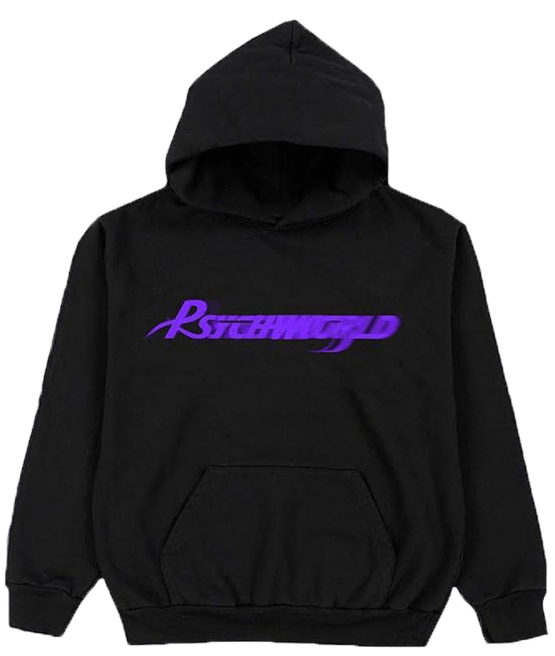Psychworld Purple Logo Hoodie Black