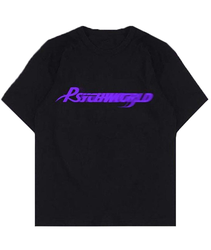 Psychworld Purple Logo Tee Black