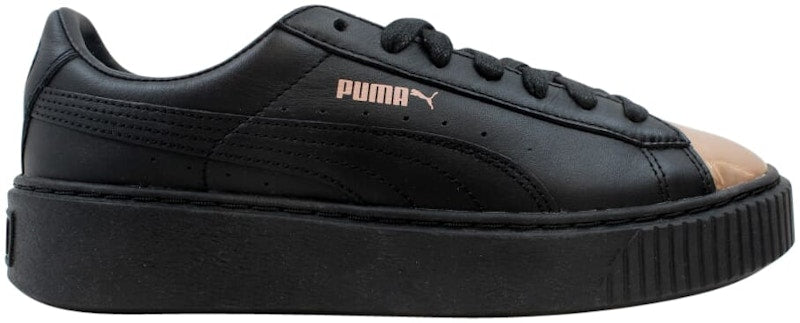 Puma Basket Platform Metallic Puma Black Rose Gold  (Women's)