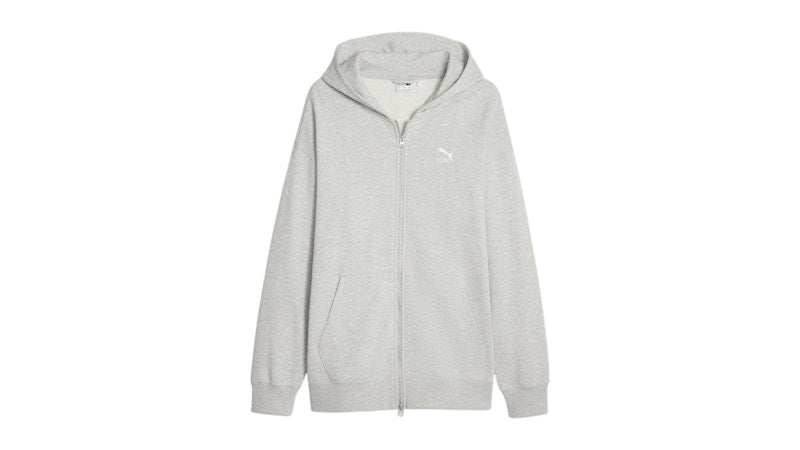 Puma Better Classics Relaxed Full Zip Hoodie Light Gray Heather