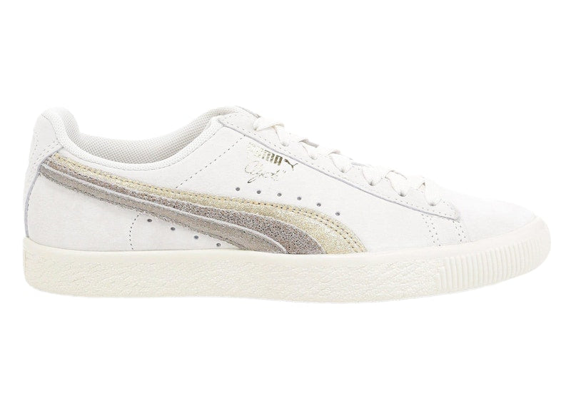 Puma Clyde Metal Leather Whisper White Gold Bronze (Women's)