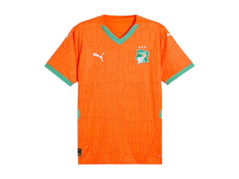 Puma Cote d'Ivoire 2025 Home Replica Jersey Jersey Rickie Orange/Jade Frost
