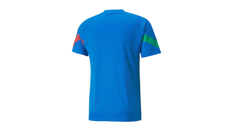Puma FIGC Player V Neck Short Sleeve Soccer Jersey Blue