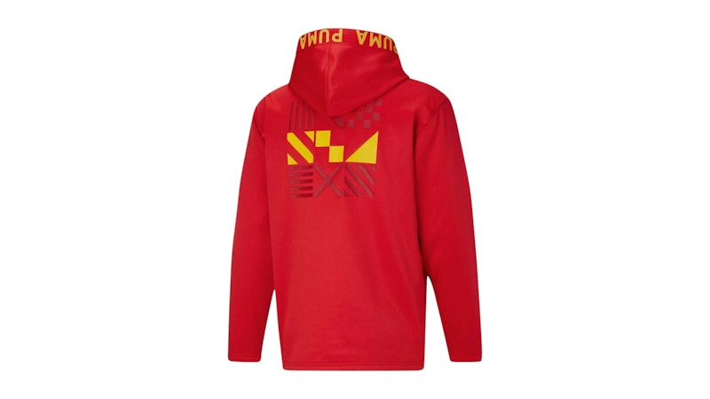 Puma Ftblcore Fan Fleece Pullover Hoodie Red/Dandelion