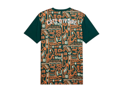 Puma Ivory Coast 2025 Pre-Match Jersey Jersey Dark Myrtle/Rickie Orange