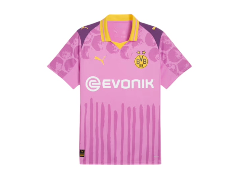 Puma KidSuper Borussia Dortmund Replica Jersey Mauve Pop/Faster Yellow