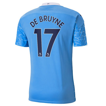 Puma Manchester City Authentic Home Shirt 2020-21 with De Bruyne 17 printing Jersey Blue