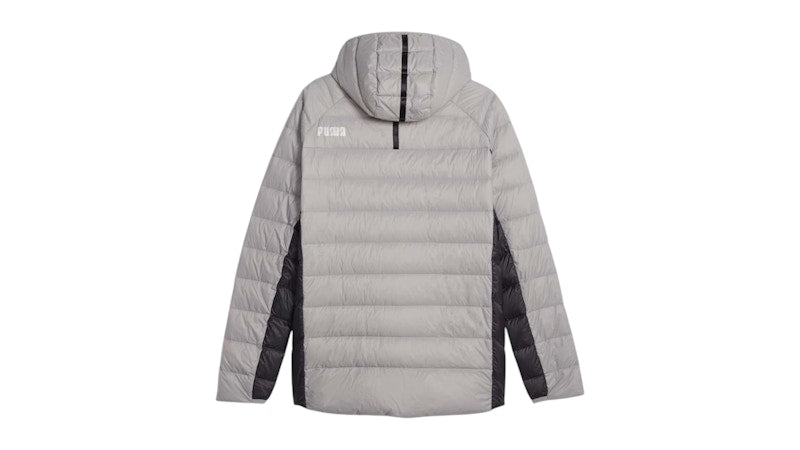 Puma Packlite Hooded Down Full Zip Jacket Concrete Gray