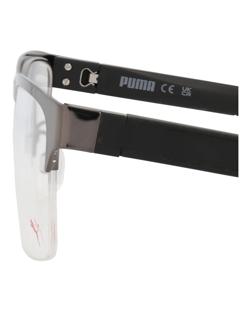 Puma Square-Frame Metal Optical Frames Black Black Transparent (PU0233O-30007443-001)