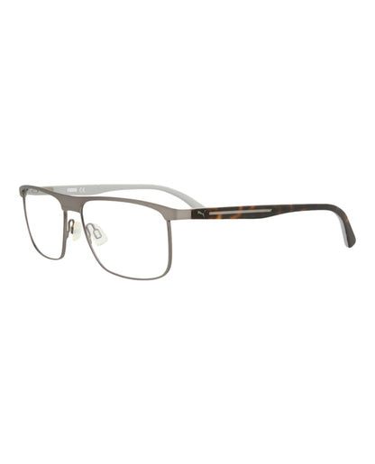 Puma Square-Frame Metal Optical Frames Ruthenium Havana Transparent (PU0054O-30000335-004)
