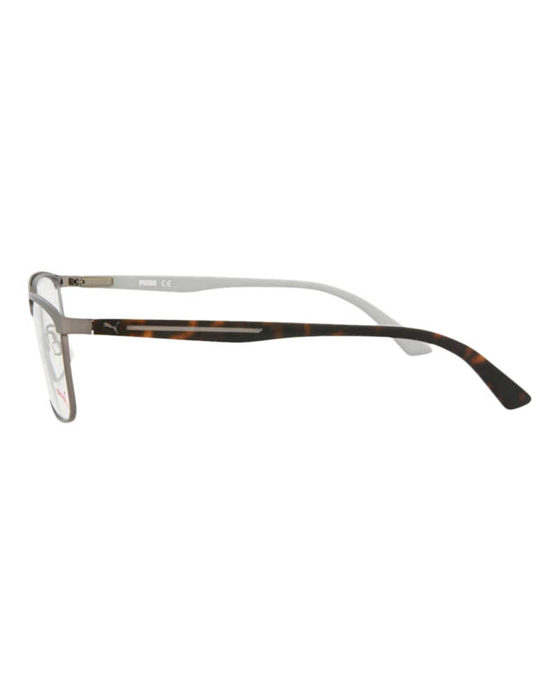 Puma Square-Frame Metal Optical Frames Ruthenium Havana Transparent (PU0054O-30000335-004)