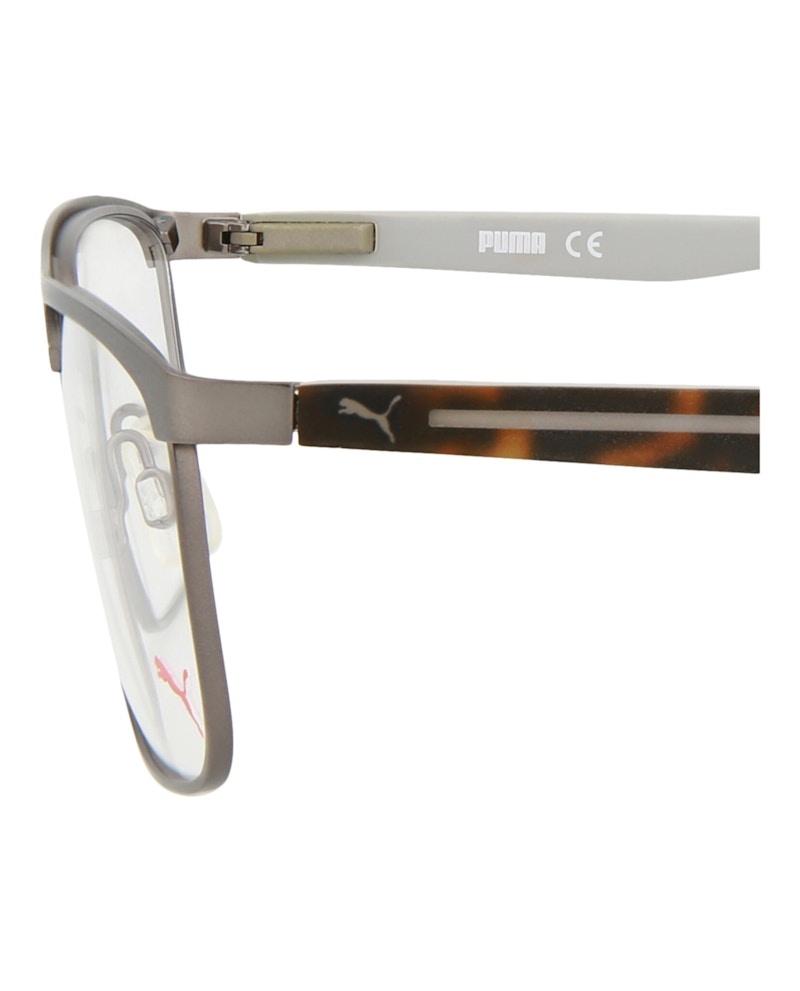 Puma Square-Frame Metal Optical Frames Ruthenium Havana Transparent (PU0054O-30000335-004)