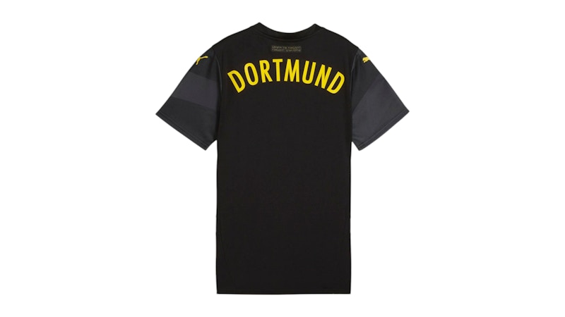 Puma Women's BVB Away Crew Neck Short Sleeve Replica Jersey Black/Faster Yellow