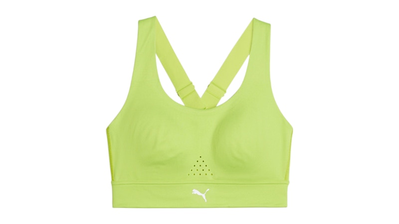 Puma Women's Power Breathe Run Sports Bra Lime Pow