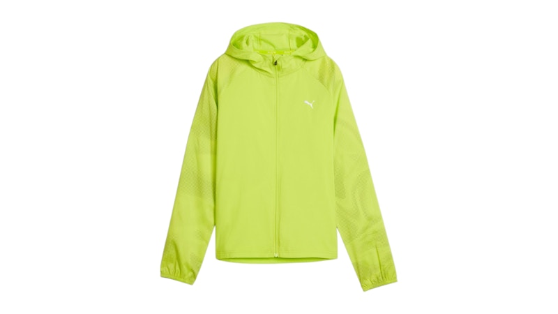 Puma Women's Run Favorite Graphic Woven Full Zip Jacket Lime Pow