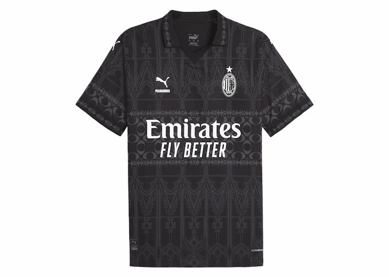 Puma x Pleasures AC Milan 2023/24 Dark Version Authentic Jersey (Imported Version) Black